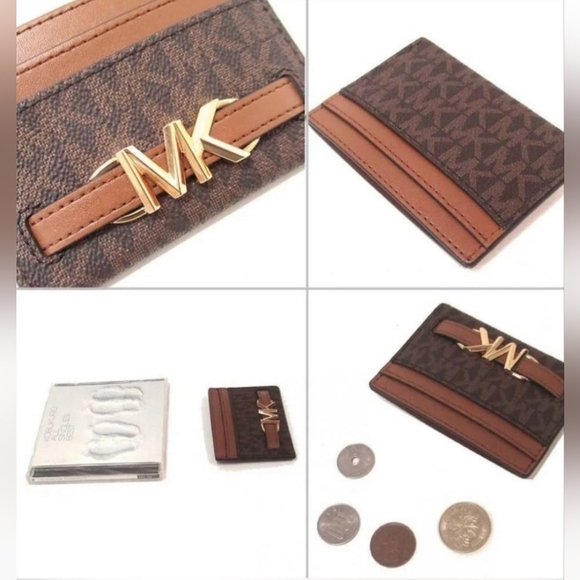 NWT Michael Kors Reed Large Card Holder in Brown NWT $188 retail - Picture 3 of 5
